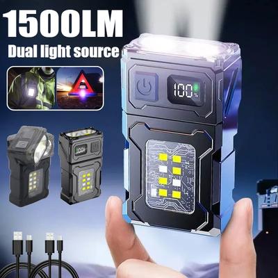 Helle USB Wiederaufladbare LED Taschenlampe mit COB Notlicht Tragbare Arbeitsleuchten Heckmagnet Taschenlampe Super Helle Campinglampe