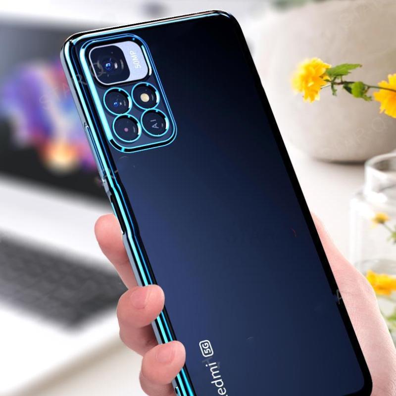 Luxury Plating Transparent Soft Case For Xiaomi Redmi Note 11 Pro Plus 10 9 8 Silicone Cover Redmi Note11 S 10s 11s 9a 9c K20