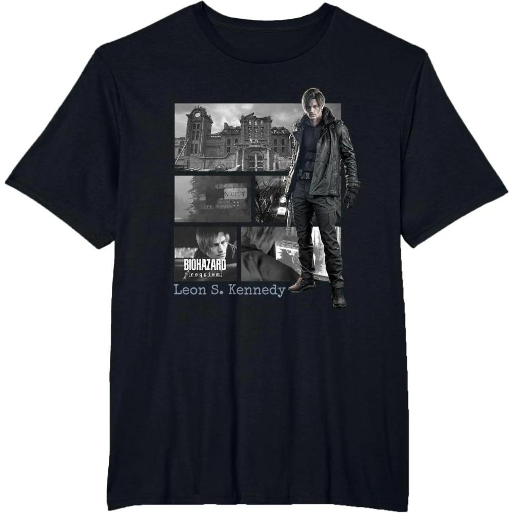 Resident Evil (BIOHAZARD) Leon S. Kennedy Graphic Print Survival Horror Game Fan Merch Streetwear T-Shirt