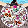 Beach Thick Round 3d Sugar Skull Printed Beach Towel Fabric Quick Dry Towel Compression Towel Tapestry Yoga Mat