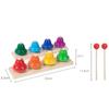 Wooden Percussion Instrument Children Toys Metal Bell Musical Learning Toy  Teaching Aids