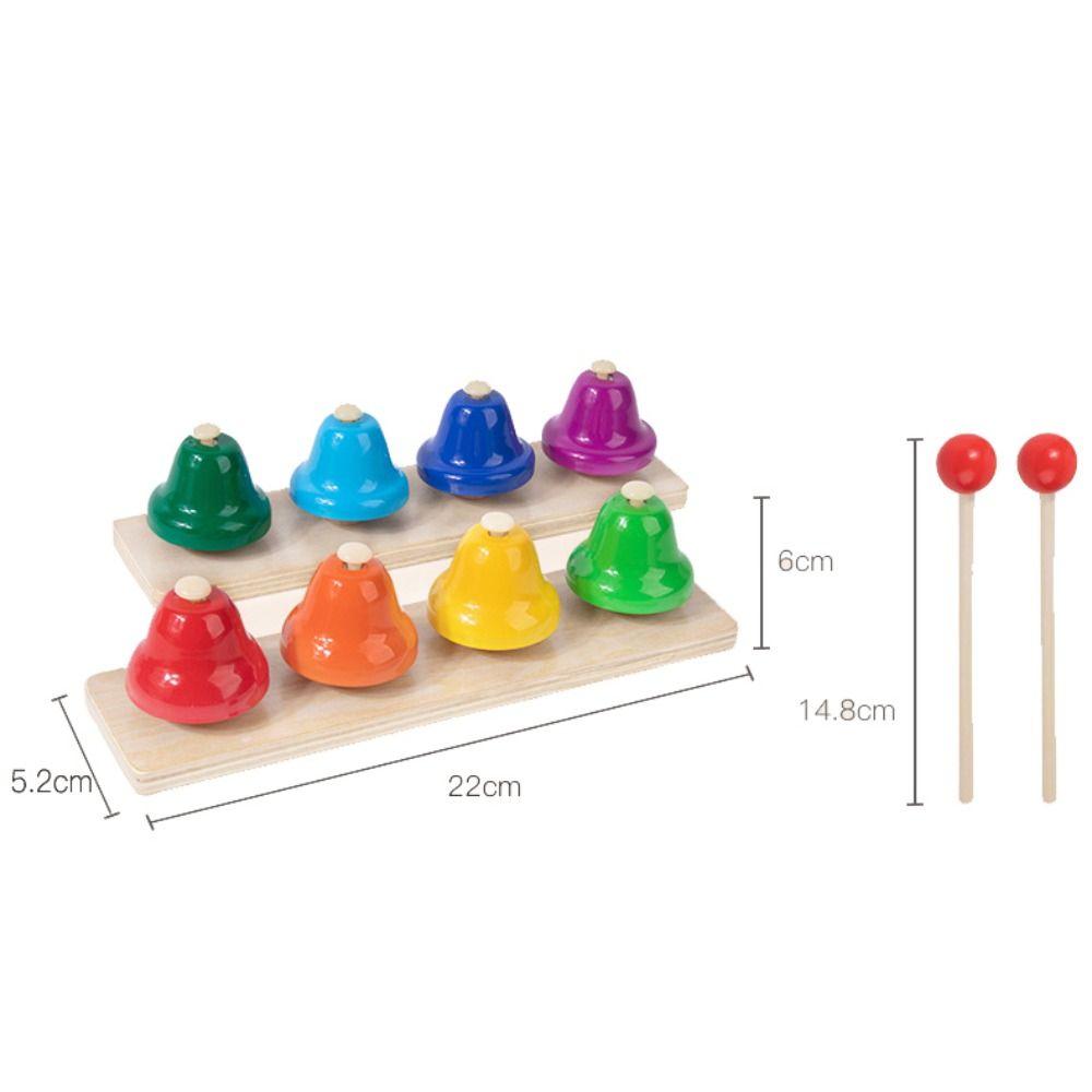 Wooden Percussion Instrument Children Toys Metal Bell Musical Learning Toy Teaching Aids