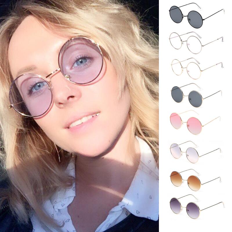 

Круглые металлические солнцезащитные очки для мужчин и женщин, модные очки розового цвета, солнцезащитные очки в стиле ретро