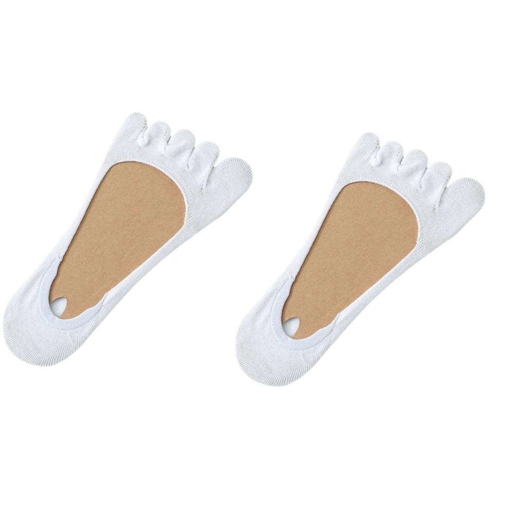 2Pcs Breathable Invisible Socks Womens Thin Five Toe Socks All Match Cotton Boat Socks  Summer