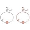 Iguro Peach Bracelet Women's Crystal Slide Chain Cushion Cut
