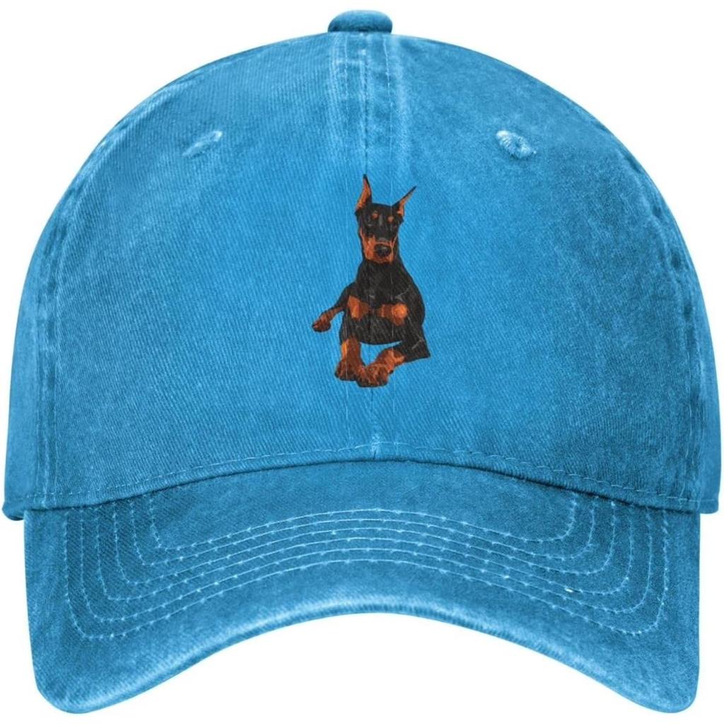 DoberUnisex Pinscher Puppy Baseball Cap Washed Denim Casual Adjustable Hat for Unisex