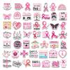 100Pcs Breast Cancer Awareness Pink Ribbon Car Decals Self-adhesive Spread Hope Support with Faith Love Waterproof Stickers