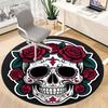 1PC Sugar Skull Office Round Rug, Non Slip, Soft and Durable Office Rug for Interior Decoration, Perfect for Office