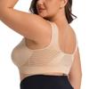 Bezszwowy biustonosz sportowy plus size dla kobiet Oddychająca siateczka Push-up z wyjmowanymi wkładkami Wygodny biustonosz w stylu kamizelki