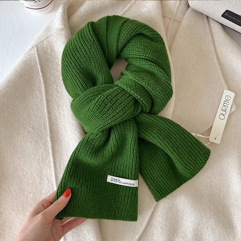 

Fashion Wool Scarf Classic Angora Red Women Warm Winter Shawl Couple Solid Color Knit Bandana Lady Wool Blanket Scarves One Size