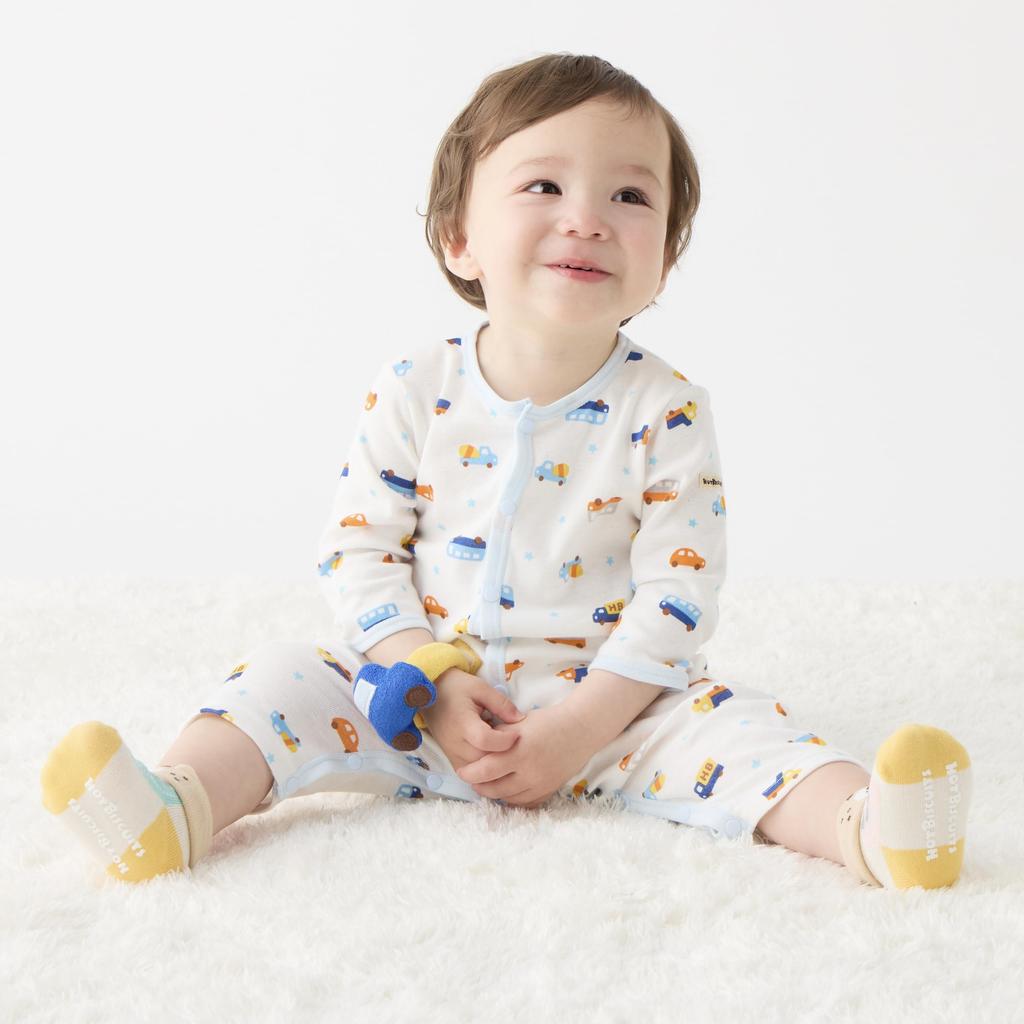 Miki House Hot Biscuits Coverall Underwear, Boys and Girls, Baby Kids' Clothing, Blue, 70cm, 70-2441-143