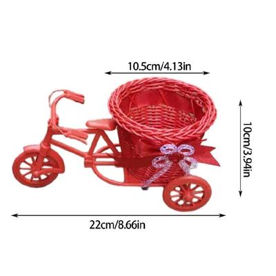 Cesta Creativa Tejida para Plantas de Bicicleta Soporte Decoración Exterior Interior Se Adapta al Manillar de Bicicletas o Exhibición de Mesa