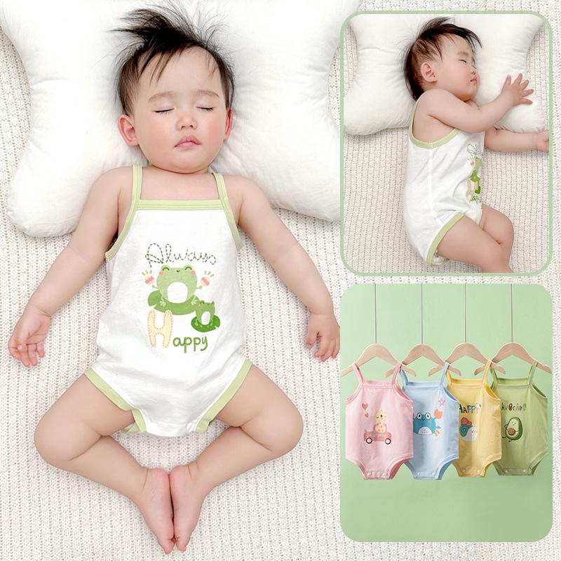 Newborn Infant Sleeveless Romper - Cute Strappy Summer Bodysuit for Boys & Girls