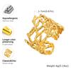 Geometric Leaves Opening Ring for Women,Gold Color Stainless Steel Irregular Hollow Rings,Chic Jewelry Party Mother's Day Gift