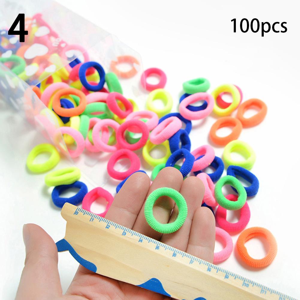 100 bucăți moda femei fete culoare bomboane inel elastic pentru păr frânghie suport pentru coadă de cal decor de păr
