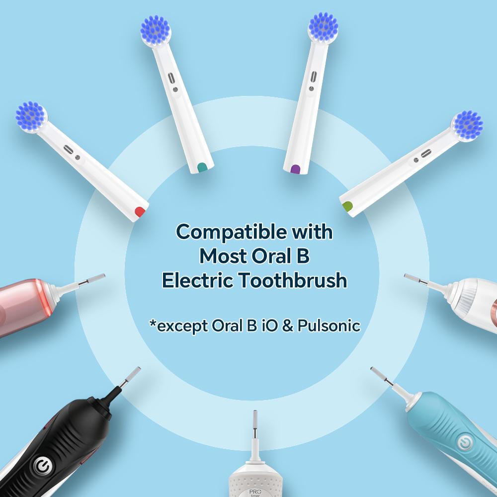 Compatible with Oral B Electric Toothbrush Replacement Toothbrush Brush Heads, Soft Toothbrush Head for OralB Sensitive Gum Care