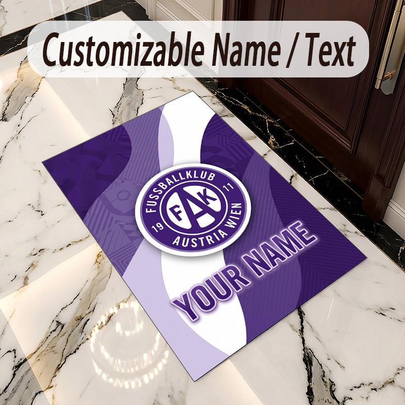 Crystal Velvet Rug Austria Wien FC Print Custom Name Text Floor Mat Home Decor