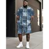 Fashion Printed Set Casual Loose Men's Crew Neck Sport Wear Men’s