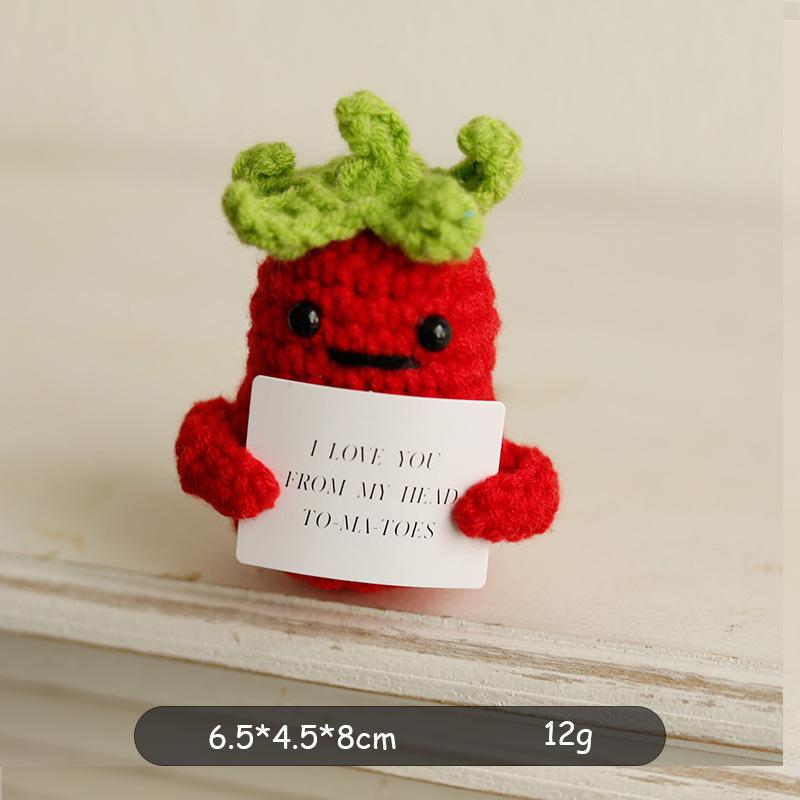 Mini Positive Energy Potatoes Hug Pocket Handmade Plush Wool Knitting Doll With Card Funny Christams Gifts Home Room Decoration