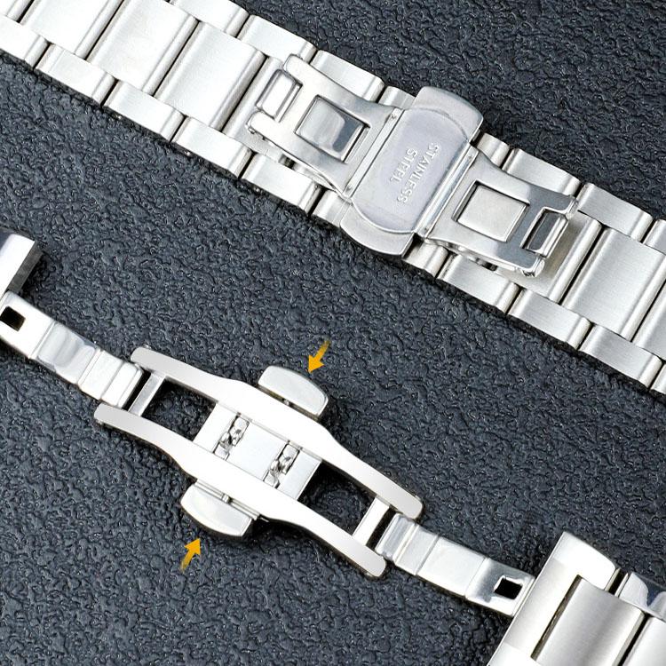 Solides Edelstahl-Uhrenarmband für Hamilton Khaki Jazz Field Seiko Butterfly-Verschluss Herren-Armband Metall-Uhrenarmband 18 20 22mm