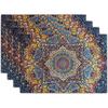 Colorful Mandala Bohemian Placemats Vintage Floral Washable Heat Resistant Boho Place Mats Indian Ethnic Ramadan Dinner Placemat