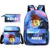 Roblox Backpack Set 3-Piece School Bag Travel Bag Student Bookbag for Boys Girls Adults Black
