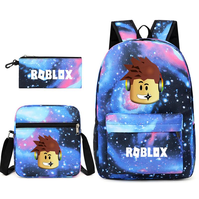 Roblox Backpack Set 3-Piece School Bag Travel Bag Student Bookbag for Boys Girls Adults Black