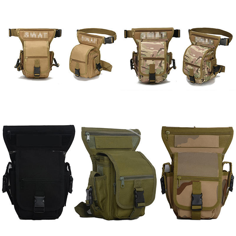 Men Fanny Pack Motorcycle Rider Tactical Military Belt Waist Canvas Hip Leg Bag