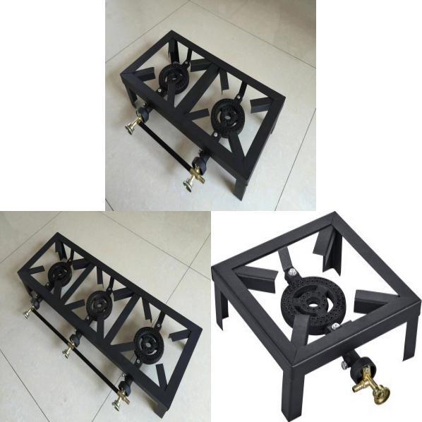 Outdoor Iron Gas Stove With Support Frame For Camping And Garden Cooking