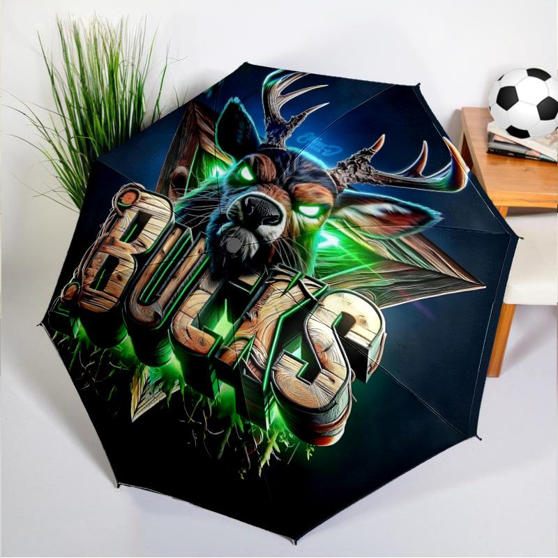 Bucks Team Logo Umbrella 8-Frame for Travel, Camping, Casual Lightweight Portable Umbrella, Essential for Every Family Holidays Gift
