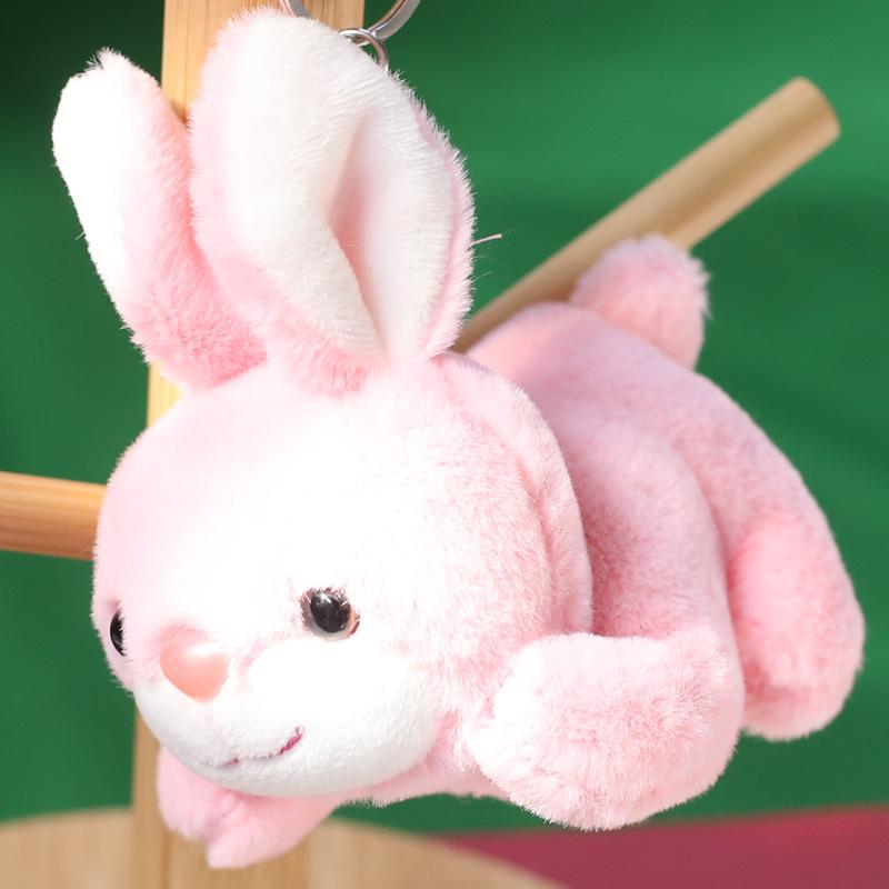 Kleiner Niedlicher Hase Anhänger Hase Plüschtier Schlüsselanhänger Kleiner Weißer Hase Taschenzubehör Rucksack Hängedekoration Mädchen