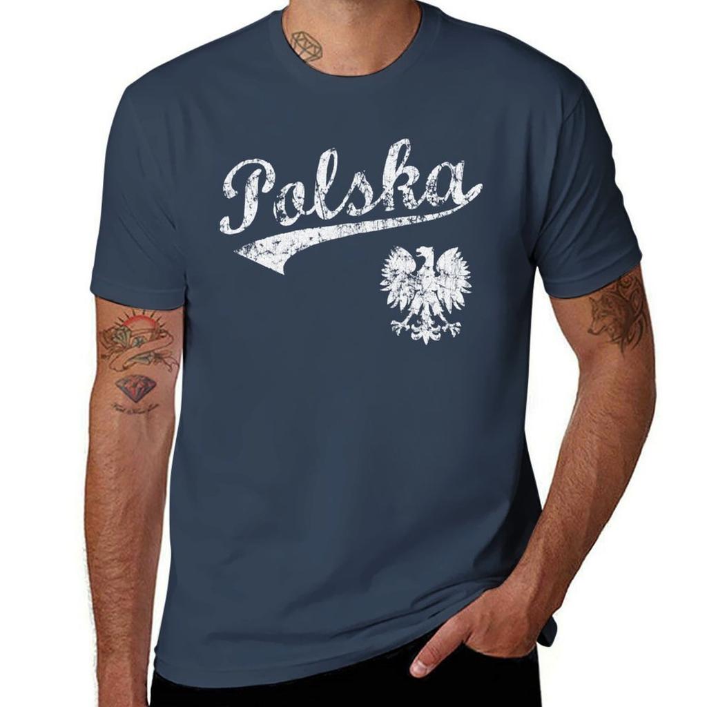 Polska Sport Style Tshirt Standard Fit Solid Tee Shirt Tshirt