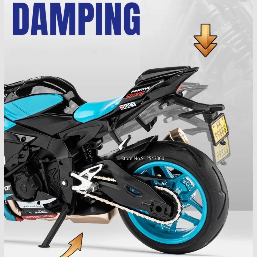 1/12 Yamaha R1M Toy Motorcycle Model Alloy Diecast with Shock Absorption Simulation Scale Motorcycle Model Toys for Kids Gifts