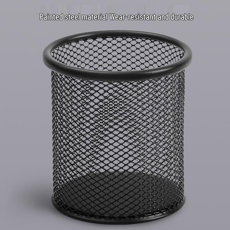 Student Desk Iron Pen Holder: Creative, Wear-Resistant, Large Capacity Eyebrow Pencil Storage.