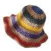 Straw Hat Female Summer Ins Wind Colored Striped Woven Sun Hat Hand Woven Vacation Beach Sun Hat