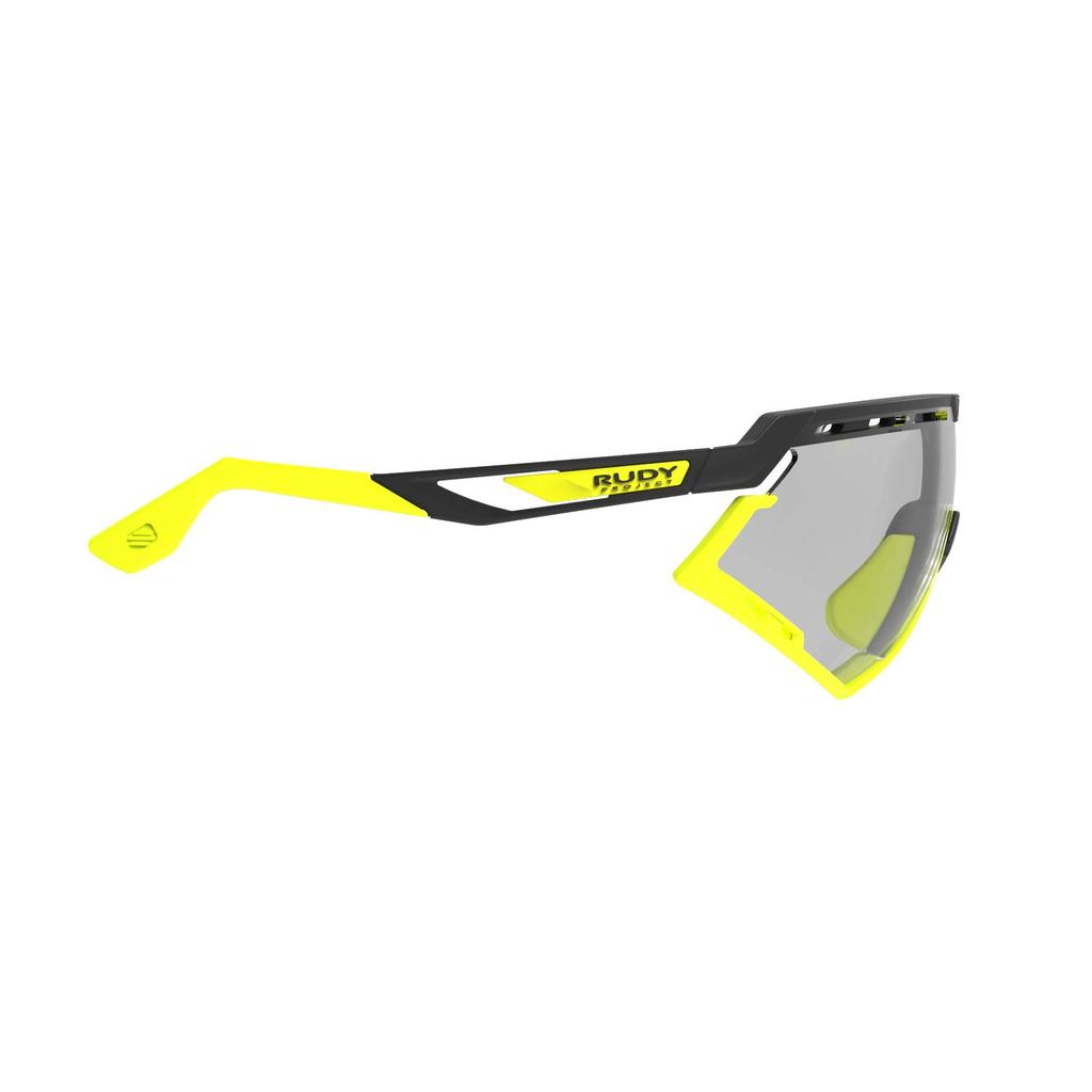 Rudy Project DEFENDER Sport Schwarz Matt Bumper Fluo 2 Photochrome Schwarze Sonnenbrille, Rahmen, Gelb, ImpactX® Laser, Gläser, SP527806-0002