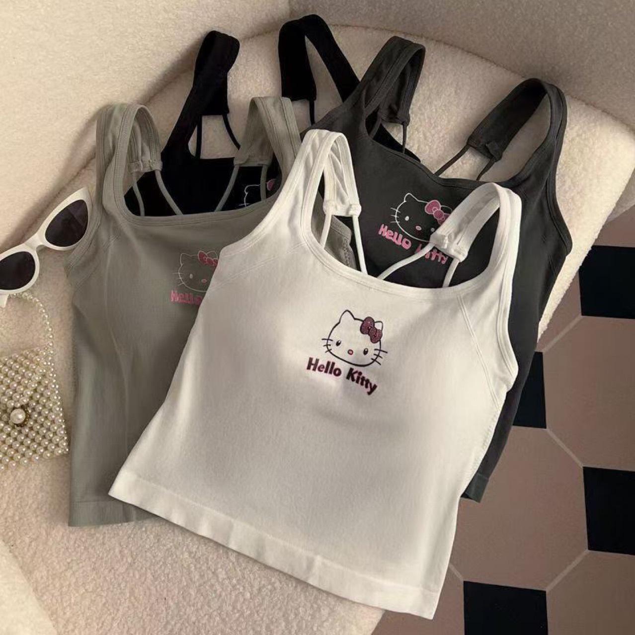 

Versatile Women s Spaghetti Strap Camisole Bra Top with Built-in Padding: Slimming, Sexy, and Innocent; Wear Inside or Out. One Size серый