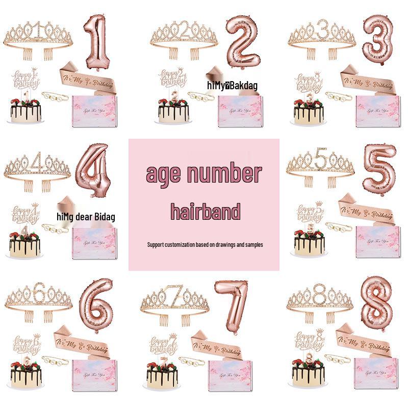 

Fashion Alloy Tiara Set: Birthday & Wedding Crown Headpieces