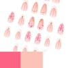 3D three-dimensional hot-selling French white wearing nail simple flower manicure fake nail short almond nail piece