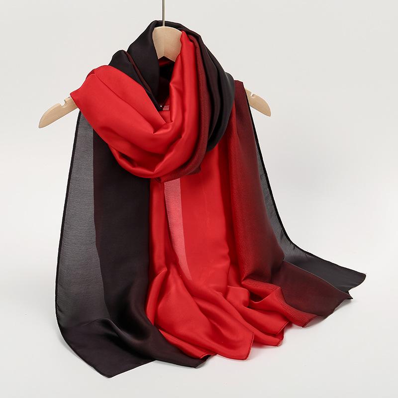 

Spring and summer new gauze women s fashion gradual change long shawl, fashion trend sunscreen silk scarf thickened scarf 180cm