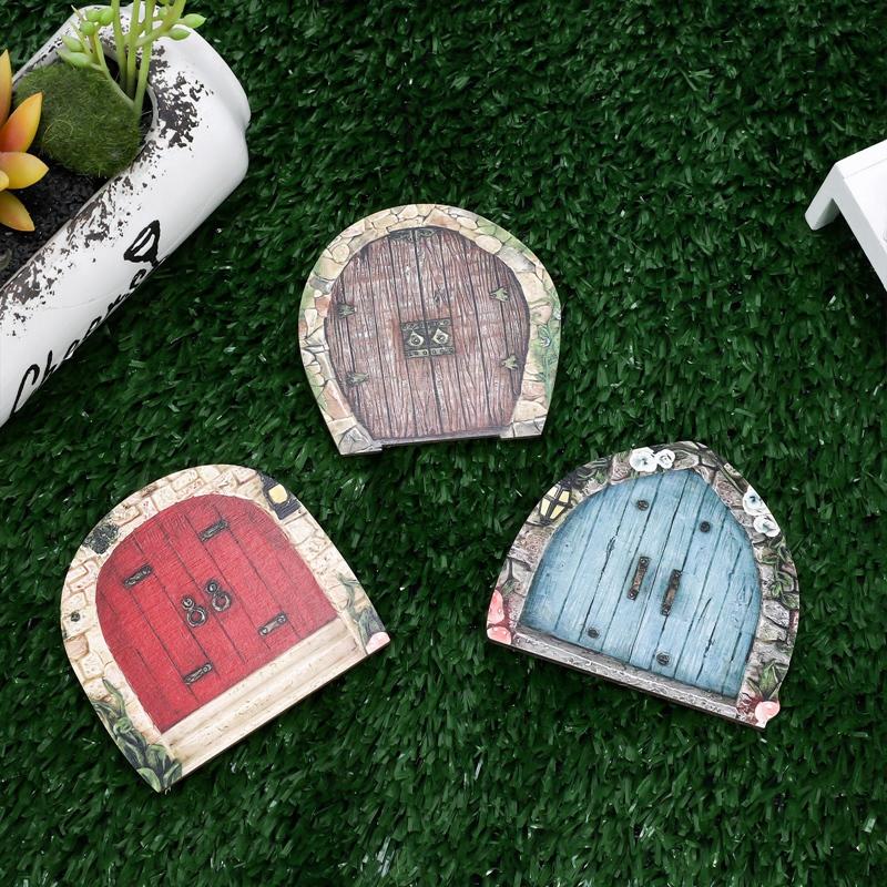 6 Pcs Garden Fairy Gnome Elf Miniature Figurines Window Door Home Garden Ornaments Art Sculpture Tree House Door Statue