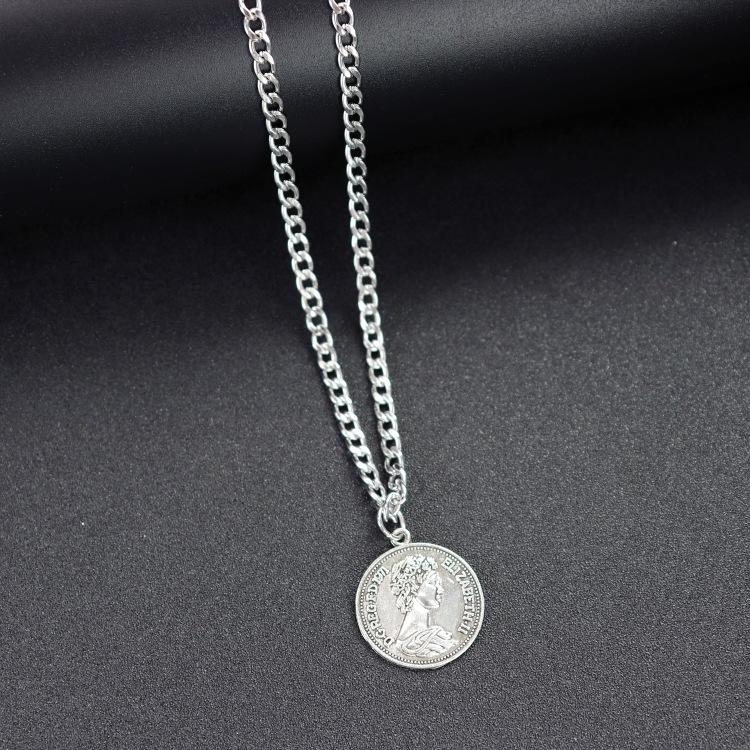 Retro Trendy Cool Titanium Steel Necklace Men's and Women's Hip-hop Personality Square Brand Cross Pendant Japanese and Korean Fashion Street