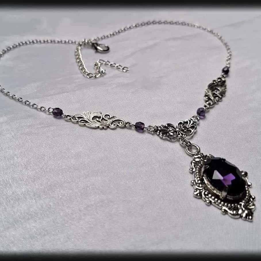 Gothic Steampunk Necklace With Geometric Alloy Pendant And Cross Chain For Women