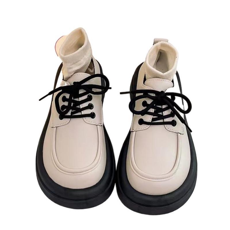 

Модные зимние кроссовки Женские Оксфорды в британском стиле Сабо Платформа Женская обувь Осень Преппи Кожа Новые Ретро Кроссовки Криперы Платье 40 покинуть белый