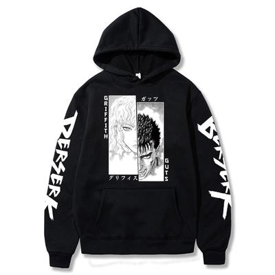 Japanese Hot Anime Berserk Guts Griffith Prints Hoodies Long Sleeve Fleece Hip Hop Sweatshirts Man Clothes Sudaderas Casual Pullover