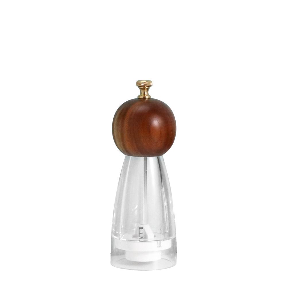 Salt Pepper Grinder Wooden Shakers with Adjustable Ceramic Core Transparent Acrylic Manual Salt and Pepper Mill