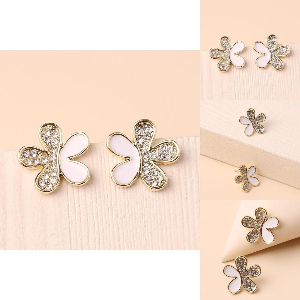 Female Jewelry Gift Summer 2021 Floral Earrings With Rhinestone Accents