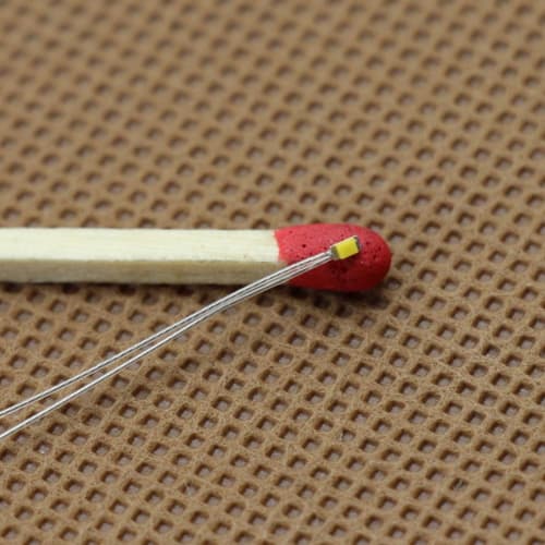 20-Pack White SMD 0603 Chip LEDs with PTFE Wiring for Model Trains, Railways, Buildings, and Dioramas