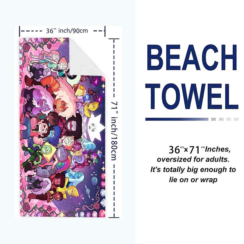 Steven Universo Print Beach Towel, Large Soft Quick Dry Towel for Beach Camping Swimming
