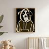 Poster Cute Dog In a Sweatshirt Poster Cute Dog In a Sweatshirt, 30X40 Cm, Dark Brown Wooden Frame, 230 Gsm Matte Paper